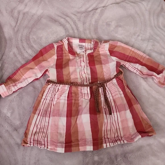 carters pink gingham dress Carter's Pink & White Gingham Dress 9 Months